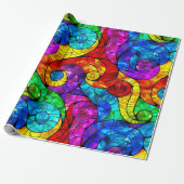 虹色エレガントステンドグラス模様 ラッピングペーパー (アンロールド)