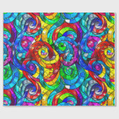 虹色エレガントステンドグラス模様 ラッピングペーパー (フラット)