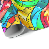 虹色エレガントステンドグラス模様 ラッピングペーパー (ロールコーナー)