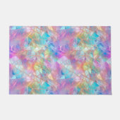 虹色エレガントステンドグラス模様：明るい ドアマット (正面)