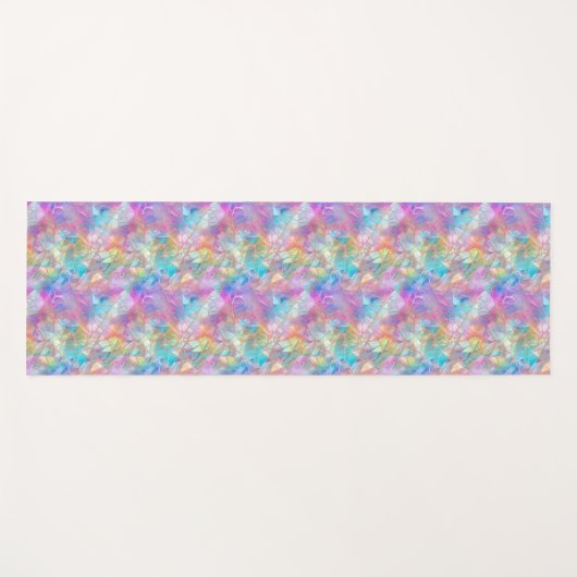 虹色エレガントステンドグラス模様：明るい ヨガマット (正面(横))