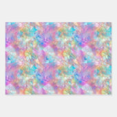 虹色エレガントステンドグラス模様：明るい ラッピングペーパーシート (正面3)