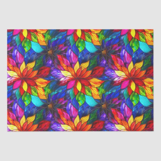 虹色エレガントステンドグラス模様 薄葉紙 (正面)