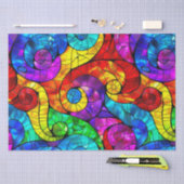 虹色エレガントステンドグラス模様 薄葉紙 (クラフト)