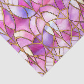 虹色エレガントピンクのステンドガフェイクラス模様 薄葉紙 (詳細)