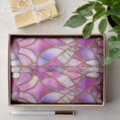 虹色エレガントピンクのステンドガフェイクラス模様 薄葉紙 (ギフト)