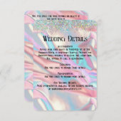 虹色エレガントフェイク箔およびグリッター エンクロージャーカード (正面/裏面)