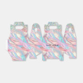 虹色エレガントフェイク箔とグリッター結婚の フェイバーボックス (折り畳みなし)