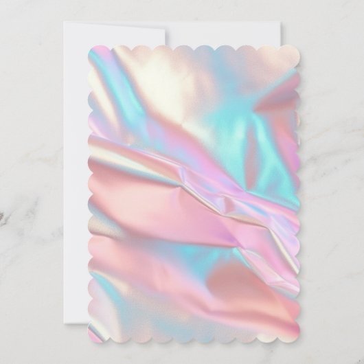 虹色エレガントフェイク箔とグリッター結婚の 招待状 (裏面)