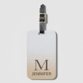 虹色エレガントモノグラパーソナライズされたム名 ラゲッジタグ (正面縦)