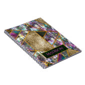 虹色エレガント幾何ガーリースケッチブック ノートブック (右側)