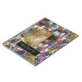 虹色エレガント幾何ガーリースケッチブック ノートブック (左側)