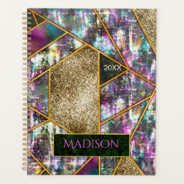 虹色エレガント幾何ガーリー物 プランナー手帳