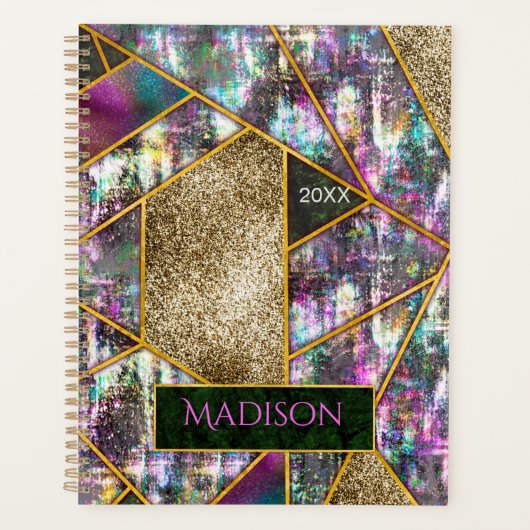 虹色エレガント幾何ガーリー物 プランナー手帳 (正面)