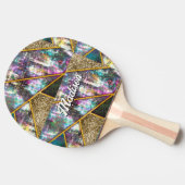 虹色エレガント幾何ガーリー物 卓球ラケット (横)