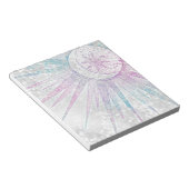 虹色エレガント日月マンダラシルバーデザイン ノートパッド (アングル)