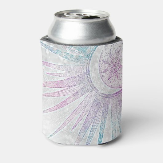 虹色エレガント日月マンダラシルバーデザイン 缶クーラー (缶裏面)