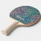 虹色エレガント箔グラムヒョウ3Dモノグラム 卓球ラケット (正面アングル)