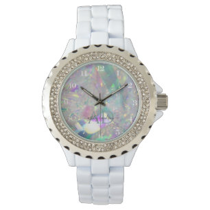虹色エレガント線 Rhinestone Monogram Watch 腕時計