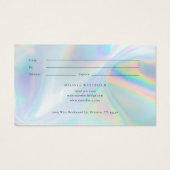 虹色エレガント青色ホログラフィックギフトカード (裏面)