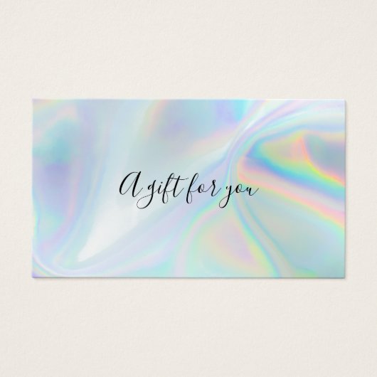 虹色エレガント青色ホログラフィックギフトカード (正面)