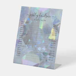 虹色エンジェルオーラクォーツクリスタルペデスタルサイン 台座サイン