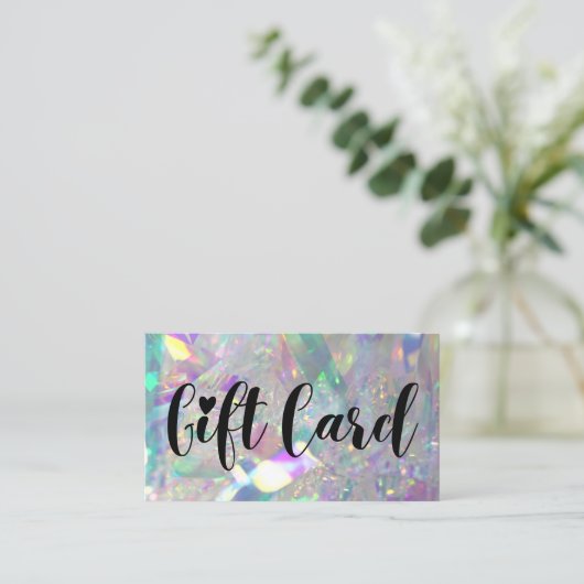 虹色エンジェルティンセルストアのギフトカード 名刺 (スタンド正面)