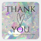 虹色エンジェルTinselありがとうステッカー スクエアシール (正面)
