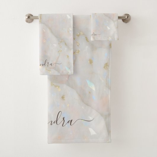 虹色オエレガントパルジェムストーンマーブルシック バスタオルセット (インサイチュ)