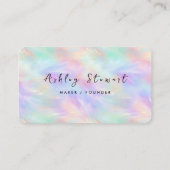 虹色オパールスタイリッシュプロフェッショナルシックQrコード 名刺 (裏面)