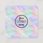 虹色オパールスタイリッシュQrコー離れドAレビュー スクエア名刺 (裏面)