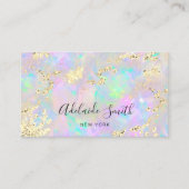 虹色オパールフェイク質上の模擬グリッター 名刺 (正面)