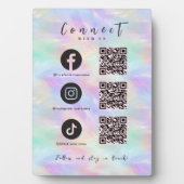 虹色オパールFacebook Instagram Tiktok QRコード フォトプラーク (正面)