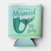 虹色オフ勤務人魚の尾パーソナライズされた部 缶クーラー (正面)