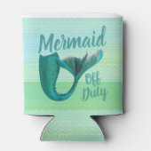 虹色オフ勤務人魚の尾パーソナライズされた部 缶クーラー (裏面)