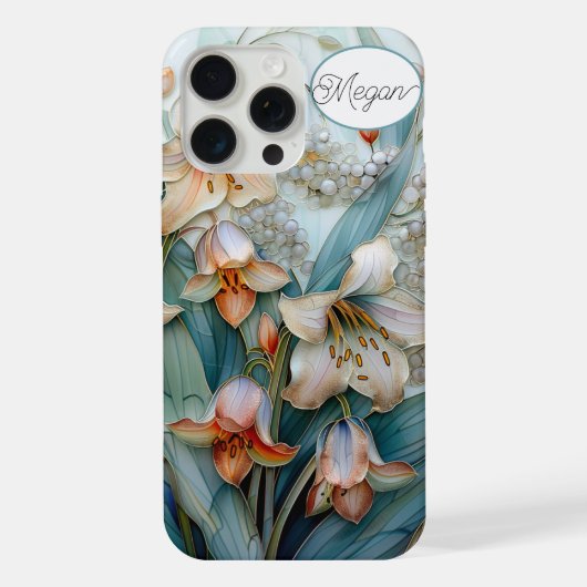 虹色オレンジ白ユリ iPhoneケース (裏面)