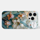 虹色オレンジ色の白ライリー iPhoneケース (裏面横)