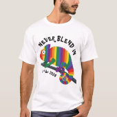 虹色カメレオンのプライドで溶け込まない Tシャツ (正面)
