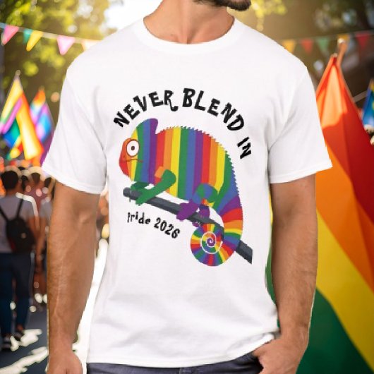 虹色カメレオンのプライドで溶け込まない Tシャツ