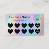 虹色カラフルと黒のハートロゴの追加美しい ロイヤリティカード (正面)