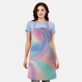 虹色カラフルのバサイケデリックかわいらしブル エプロン (着用した状態)