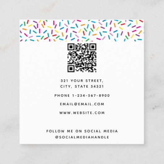 虹色カラフルまきパターン スクエア名刺 (裏面)