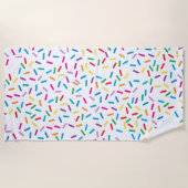 虹色カラフルまきパターン ビーチタオル (正面)