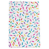 虹色カラフルまきパターン ミディアムペーパーバッグ (正面)