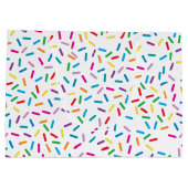 虹色カラフルまきパターン ラージペーパーバッグ