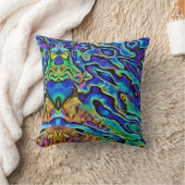 虹色カラフルアワビの貝殻 クッション (ブランケット)