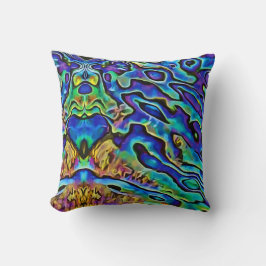 虹色カラフルアワビの貝殻 クッション