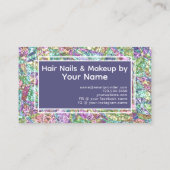 虹色カラフルオパール大理石スパークルグリッター 名刺 (裏面)