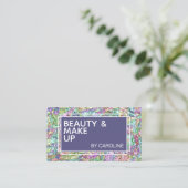 虹色カラフルオパール大理石スパークルグリッター 名刺 (スタンド正面)