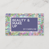 虹色カラフルオパール大理石スパークルグリッター 名刺 (正面)